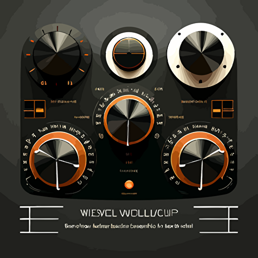 vector volume controls for modern, minimalist, sleek virtual instrument