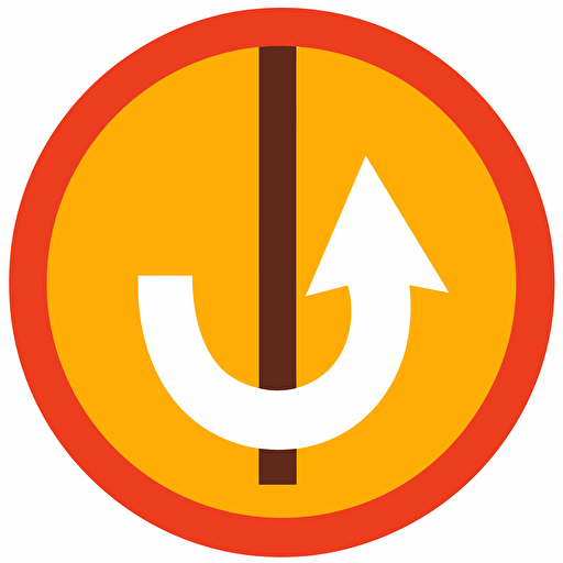 vector art of a symbol, circular two arrows, say -5 degrees celsius and +5 degrees celsius, warm, cold