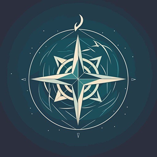 very simple logo for wind rose of life, vector flat, PNG, SVG, flat shading, solid background, mascot, logo, vector illustration, masterwork, 2D, simple, illustrator