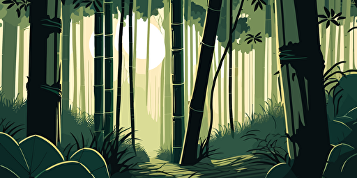 bamboo forest in vector draw style