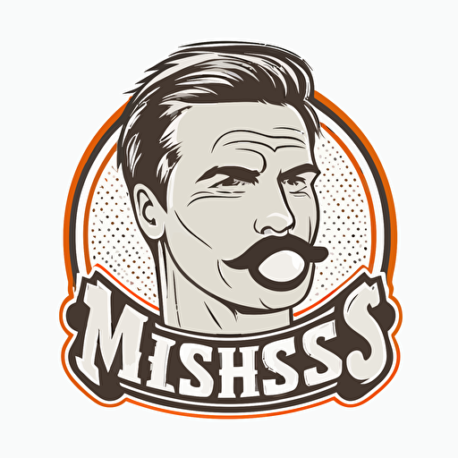 Mr. Kisses, oblong football, sports logo style, white background, vector