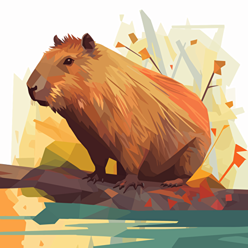 vector art of a capybara,