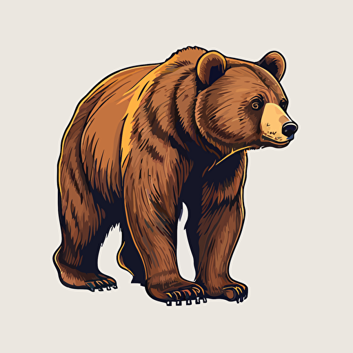 neo traditional simplistic grizzly bear vector design
