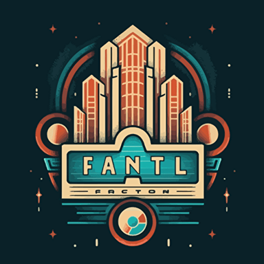 Create a retro and catchy logo, art deco style, for a design agency who focuses on simplicity, vectors, do not use background and do not use letter.