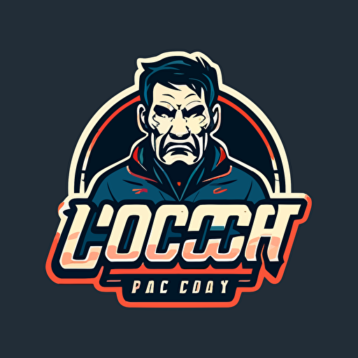 a sports mascot logo of Coach is Back, simple, vector