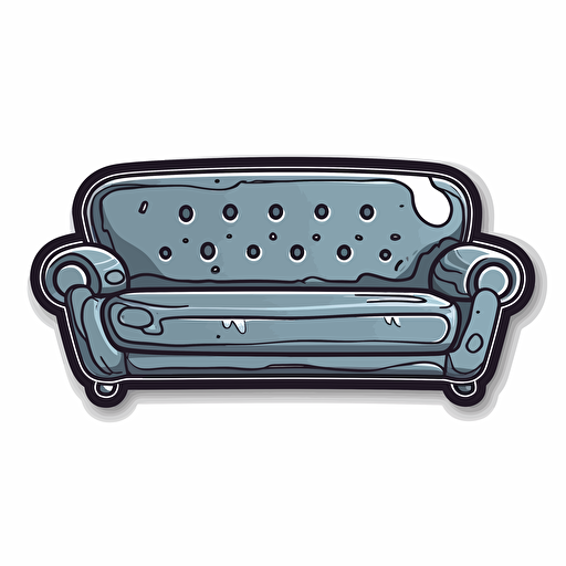 inverted couch 2d simple die-cut sticker vector art