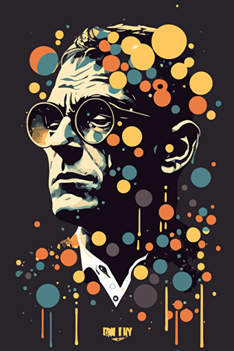 1960s vector art style with Ben day dots