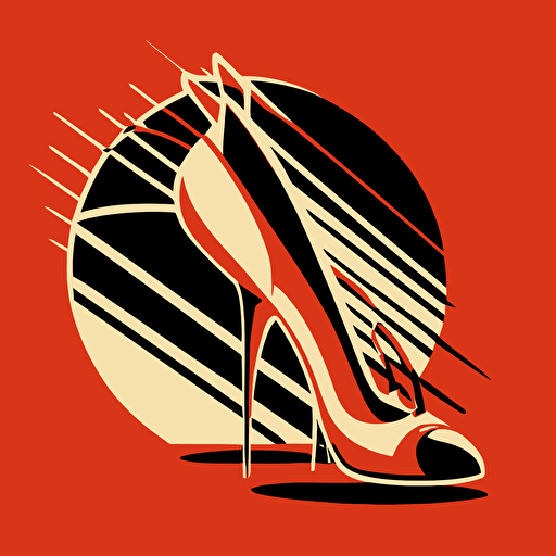 vector logo, a bug on its back wearing stiletto heels, simple, minimal, retro style