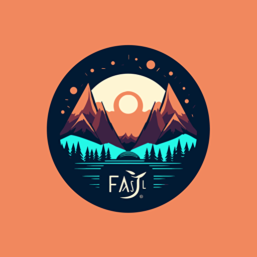 flat vector logo 2d, FAQT