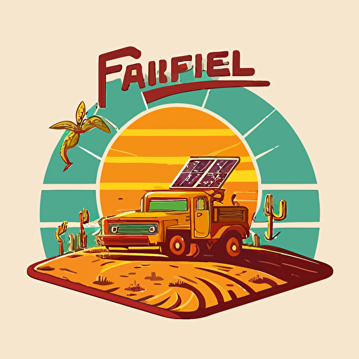 Logo for Farmer field with sun Solar Panel in shape vector, minimal