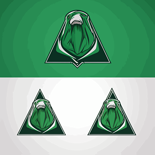 make a vector sport logo with a young walrus in a green triangle