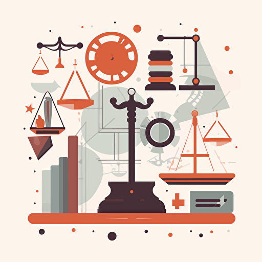 flat vector minimalist illustration of a background related to Law