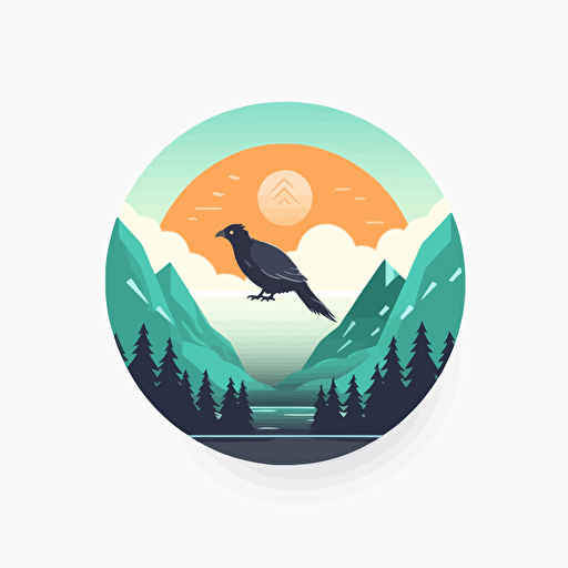 logo for valley, vector flat, PNG, SVG, flat shading, solid white background, mascot, logo, vector illustration, masterwork, 2D, simple, illustrator