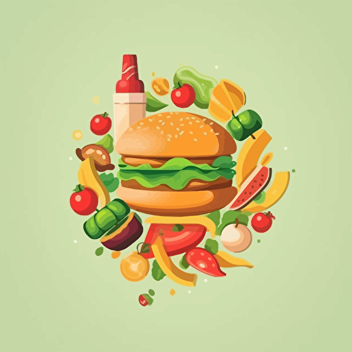 food vector logo 2d
