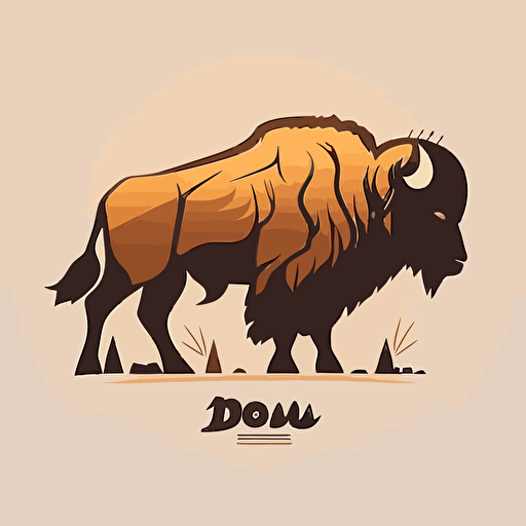 bison logo simple and modern vector 2d