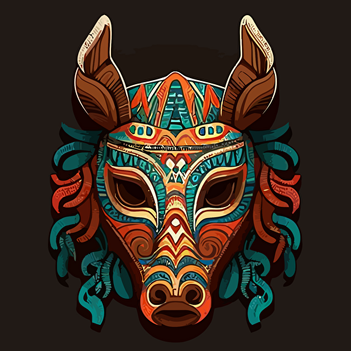 front Chichicastenango animal mask vector
