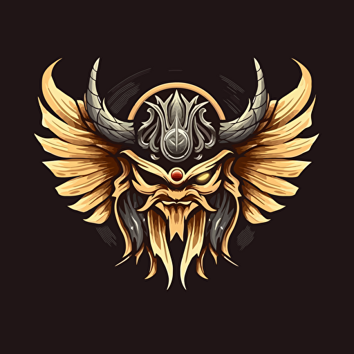 vector logo viking helmet with winged warrior wings