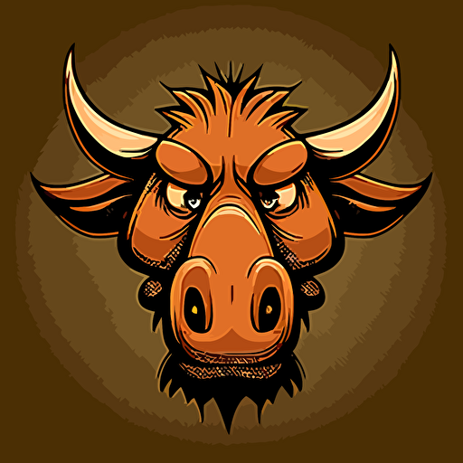 warthog, head shot, cartoon eyes, friendly but focused, wry smile, vector logo, vector art, emblem, simple, cartoon, 2d