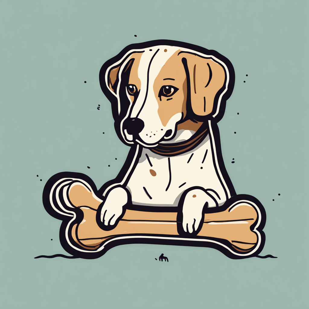 a dog bone, illustration in the style of Matt Blease, illustration, flat, simple, vector