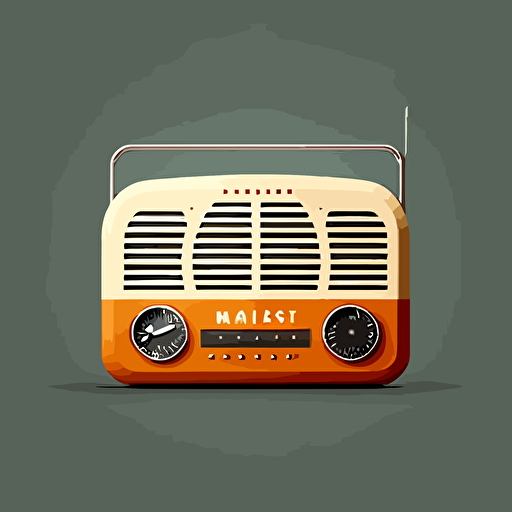 minimalist vector logo, radio