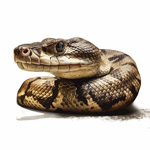 Python reptiles looking with head up straight in the camera, white bg, vector