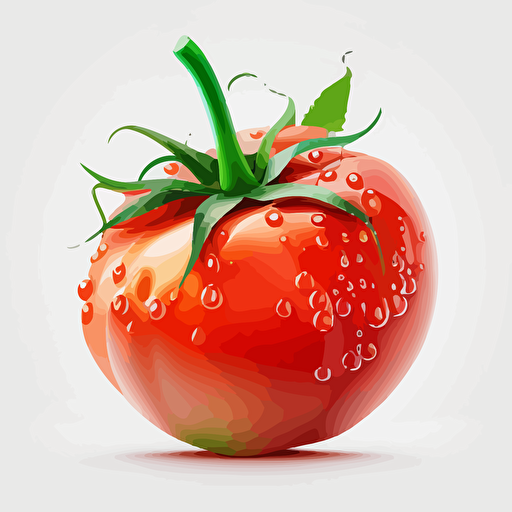 tomato, stylized, vector, white background
