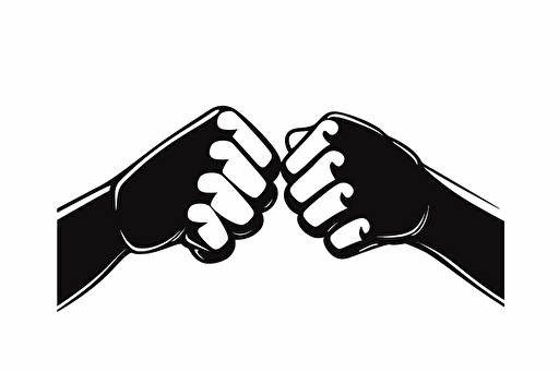 Fist sould handshake as vector symbol isolated on solid white background, high quality