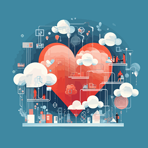 healthdata, cloud, tech, vector, posetive, minimalistic ar 16:9