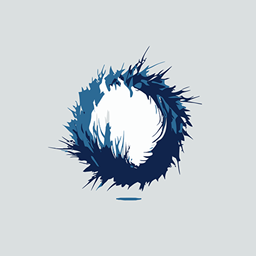 abyss, logo, vector, simple, flat, minimal, white background, circle, blue and white, high quality