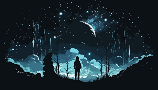 starfield, off world, outer space, minimalistic, vector