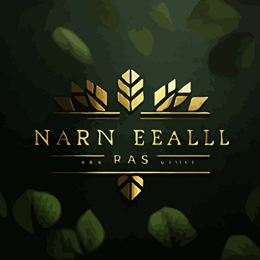 small Nordic style vector logo for a finance blog, green and gold.