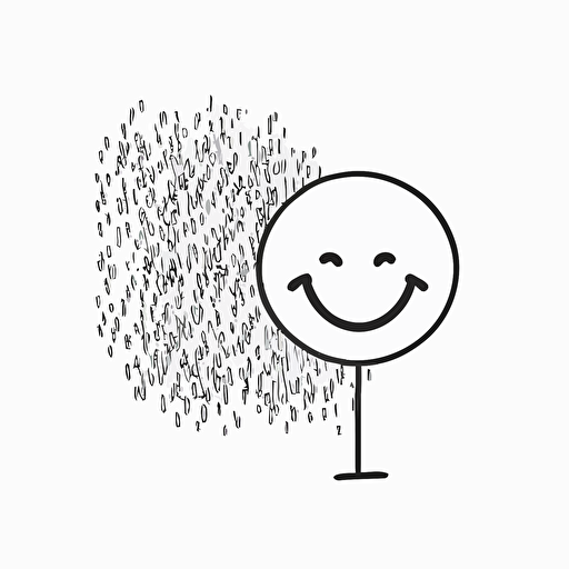 simple pictogram representing positivity, line, vector, white background