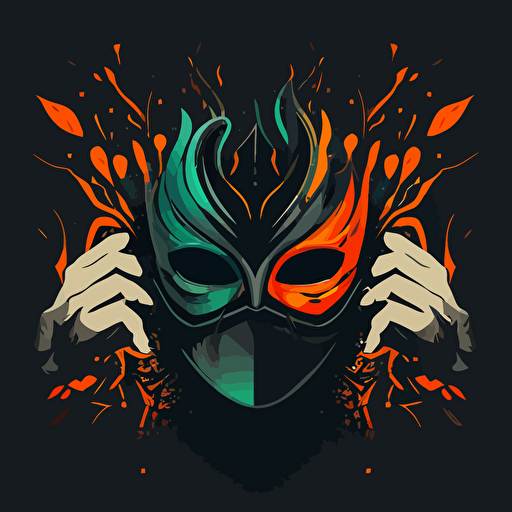 vector logo of mask and hands