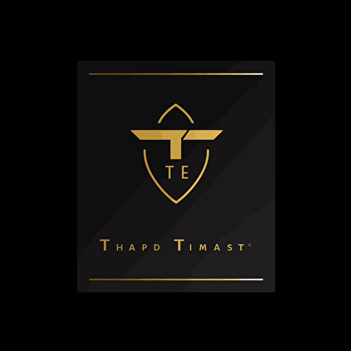 a simple logo for a card company, flat vector, logo is made of "T" and "T", black background