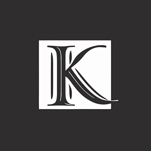 a lettermark of the letter K C, logo, serif font, vector, simple no realtistic details