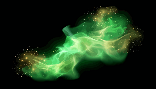 Vector green sparkles on an isolated transparent background. Atomization of green dust particles png. Glowing particles png. green dust. Light effect