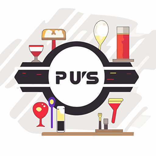 minimal vector logo design for youtube channel called XPubs, with a white background, pub/bar, map, urban