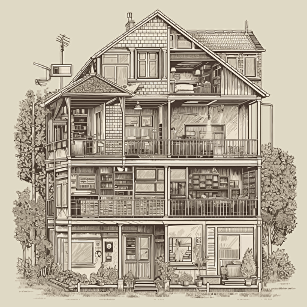 house, vector, detailed