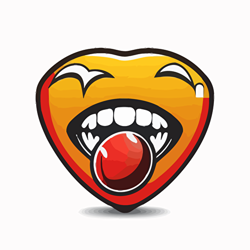 a kissing smiley face playing NFL football, sports logo style, white background, vector