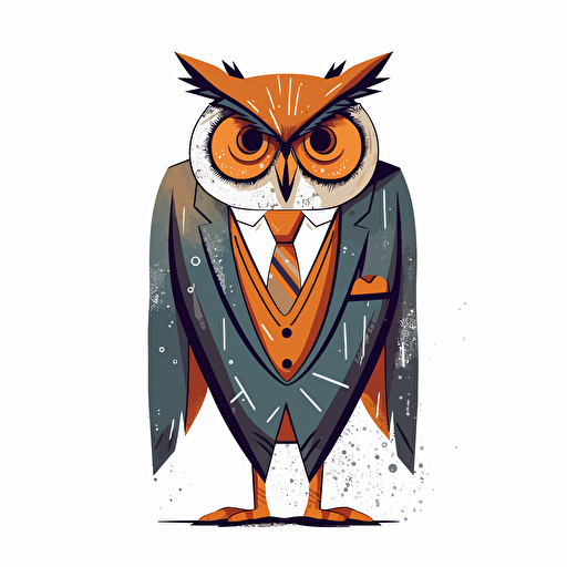 a vector drawing of a business owl
