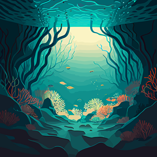sea floor, vector art.