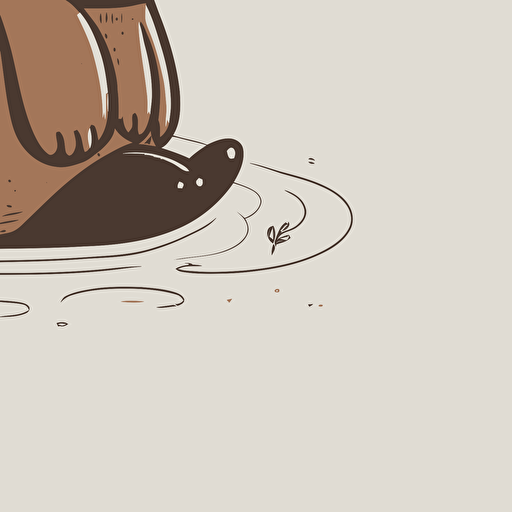 cute vector simple drawing sad otter