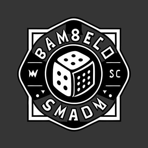 simple board game vector award logo, black and white