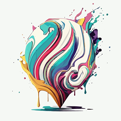 symbolic, hand drawn, iconic logo of marble, colorful vector, on white background
