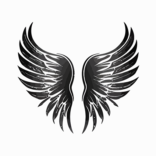 angel wings, simple in a form of a logo, vector style, minimalistic