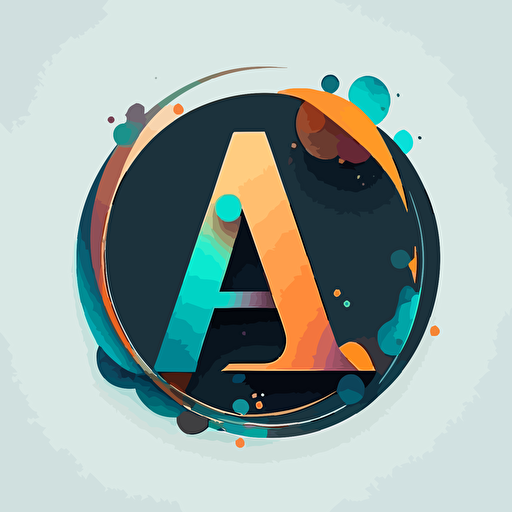 a circle flat vector logo incorporates of two letters "A" and "L" , Modern and artistic logo