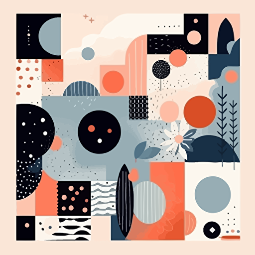 full hd resolution abstract backgrounds. Hand drawn various shapes and doodle objects. Contemporary modern trendy vector illustrations, pastel color