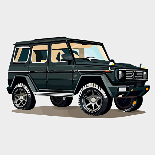black mercedes g wagon illustration in gta san andreas style isolated on white background, vector, logo, full hd
