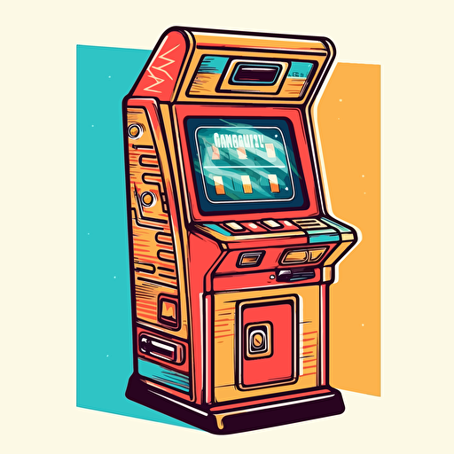 a retro slot game machine, vector, a simple drawing, q 2