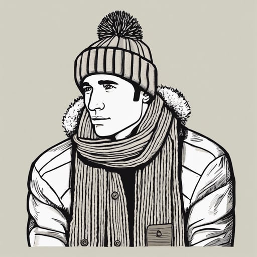 Cozy woolen scarf and a winter cap.